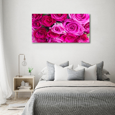 Canvas foto Boeket roze rozen