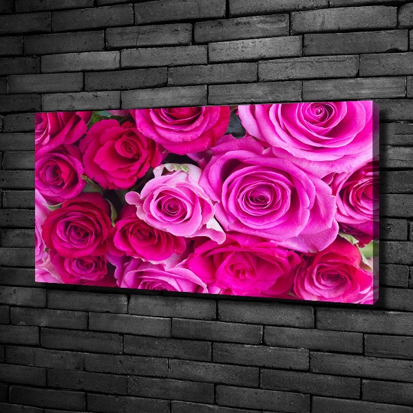 Canvas foto Boeket roze rozen