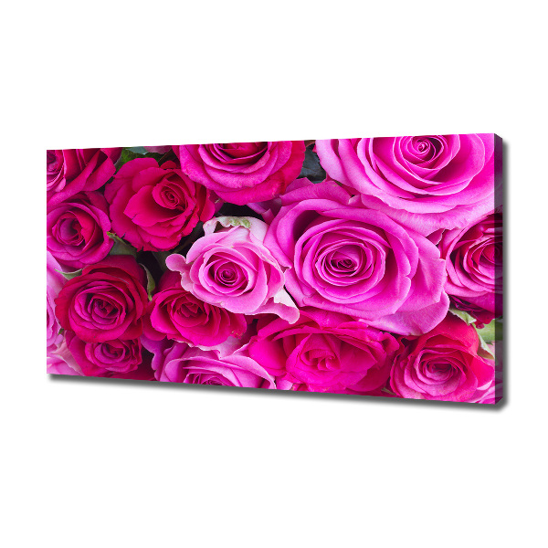 Canvas foto Boeket roze rozen