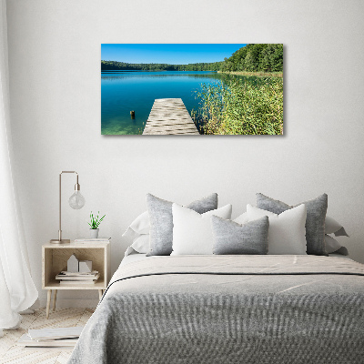 Canvas schilderij Steiger aan het meer