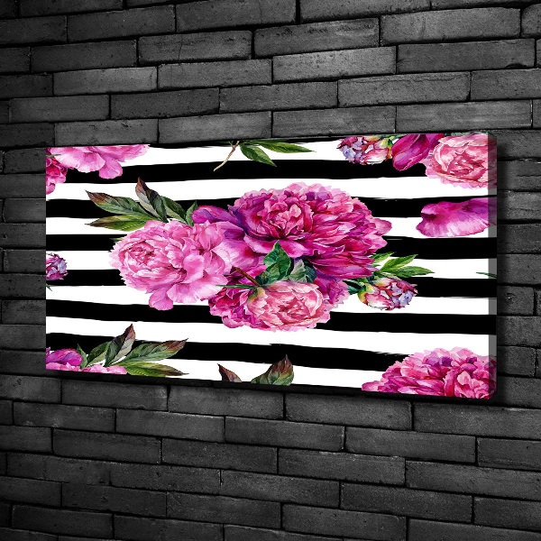 Schilderij op canvas Roze pioenrozen