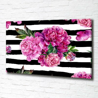 Schilderij op canvas Roze pioenrozen