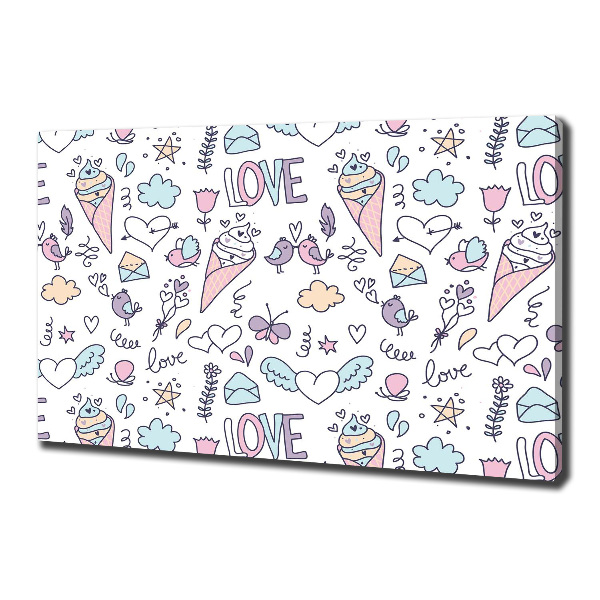 Canvas schilderij Romantisch patroon