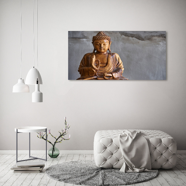 Foto canvas Houten Boeddha
