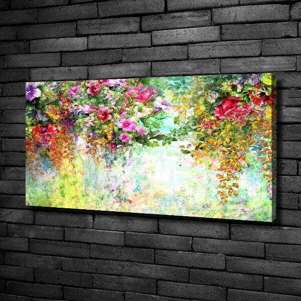 Foto op canvas Veelkleurige bloemen