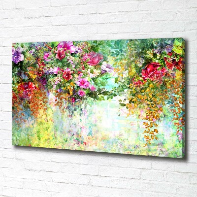 Foto op canvas Veelkleurige bloemen