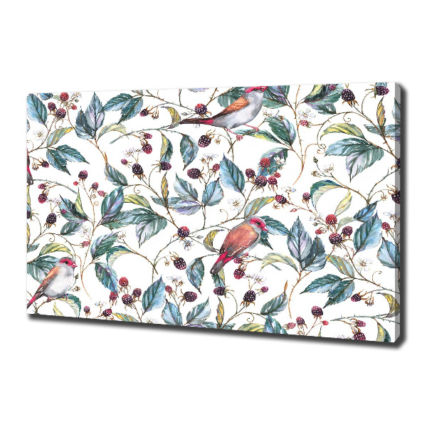 Foto op canvas Braambessen en vogels