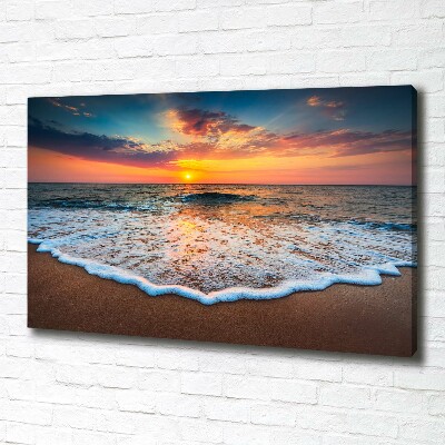 Canvas schilderij Zonsondergang boven de zee