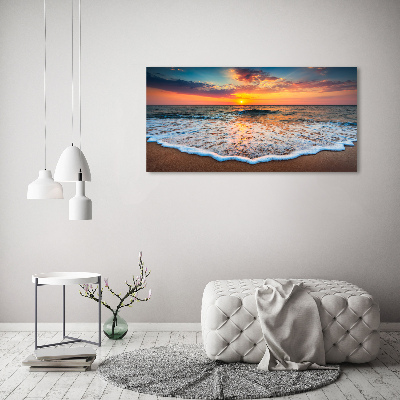 Canvas schilderij Zonsondergang boven de zee