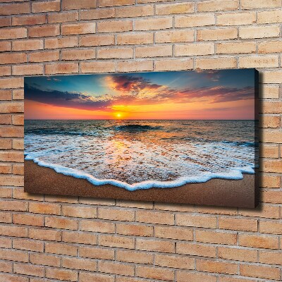 Canvas schilderij Zonsondergang boven de zee