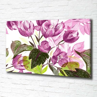 Foto canvas Bloemenpatroon