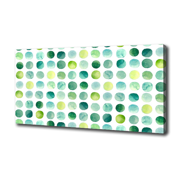 Canvas schilderij Groene stippen