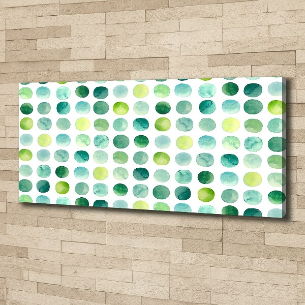 Canvas schilderij Groene stippen