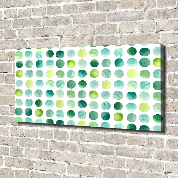 Canvas schilderij Groene stippen