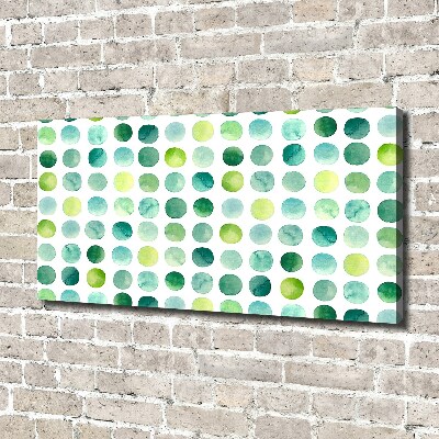 Canvas schilderij Groene stippen