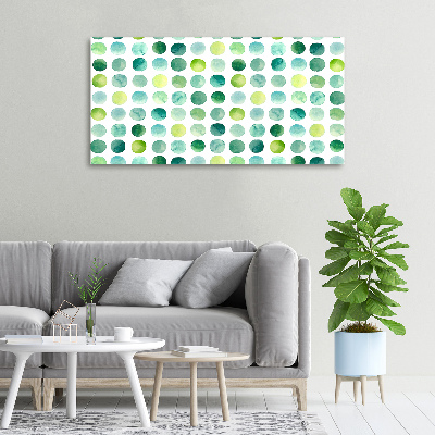 Canvas schilderij Groene stippen