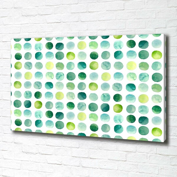 Canvas schilderij Groene stippen