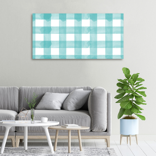 Foto canvas Blauw geblokt