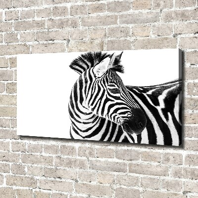 Foto canvas Zebra in de sneeuw