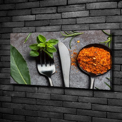 Canvas foto Bestek en specerijen
