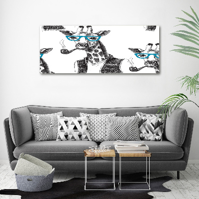 Foto canvas Giraffe met bril