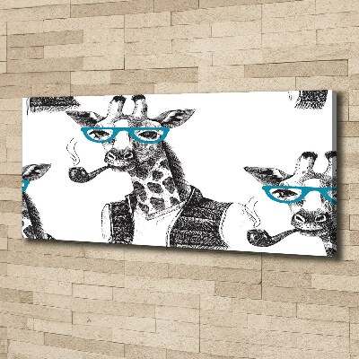 Foto canvas Giraffe met bril