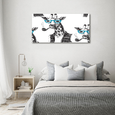Foto canvas Giraffe met bril