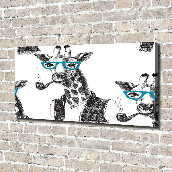 Foto canvas Giraffe met bril