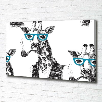 Foto canvas Giraffe met bril