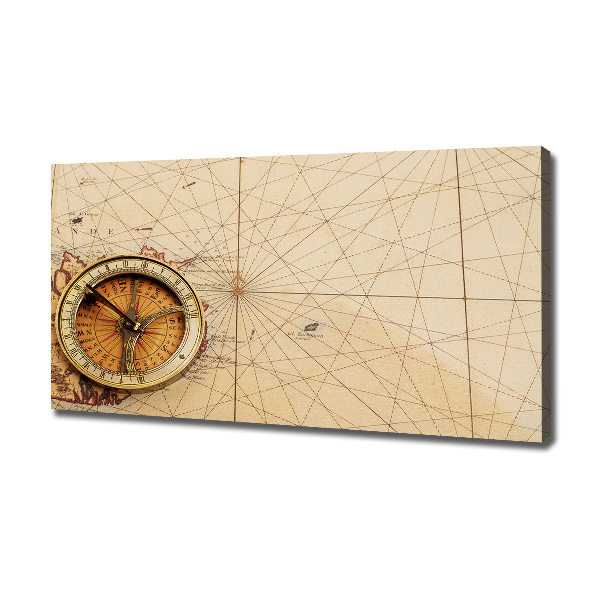 Foto canvas Kompas op de kaart