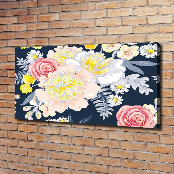 Foto op canvas Bloemenpatroon