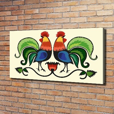 Foto obraz na płótnie Koguty wzór ludowy