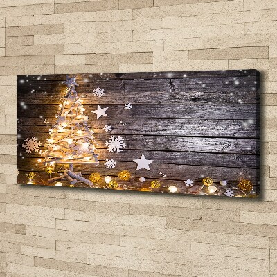 Foto op canvas Verlichte kerstboom