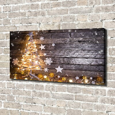 Foto op canvas Verlichte kerstboom