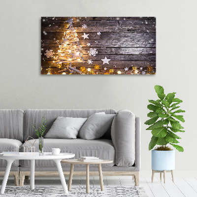 Foto op canvas Verlichte kerstboom