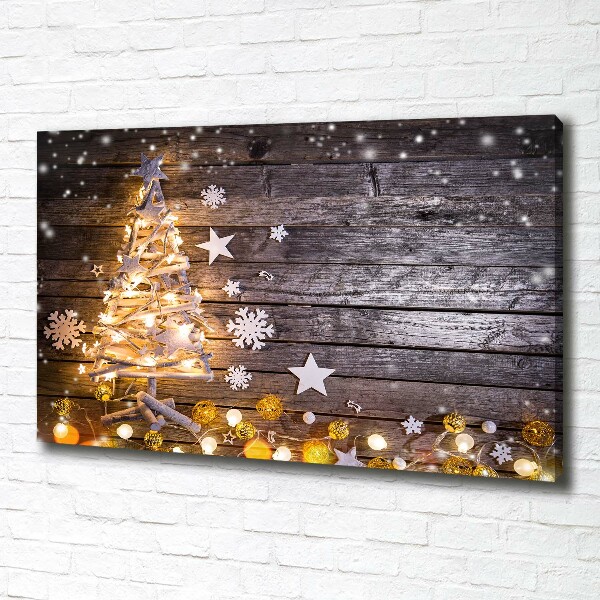 Foto op canvas Verlichte kerstboom