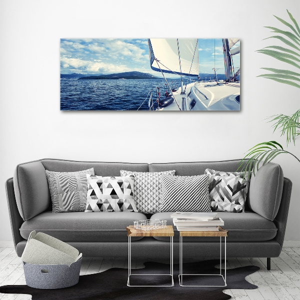 Schilderij op canvas Een jacht tegen de zee