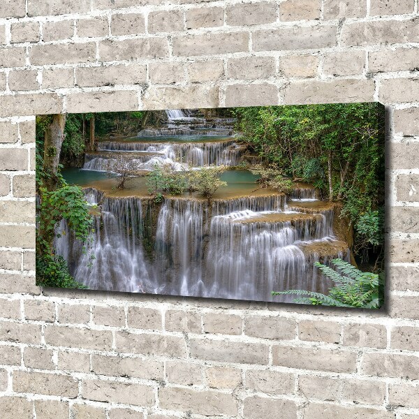 Foto canvas Waterval in het bos