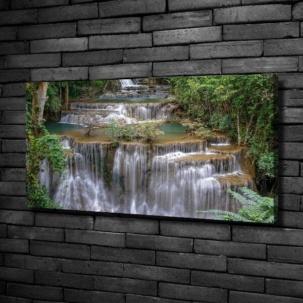 Foto canvas Waterval in het bos