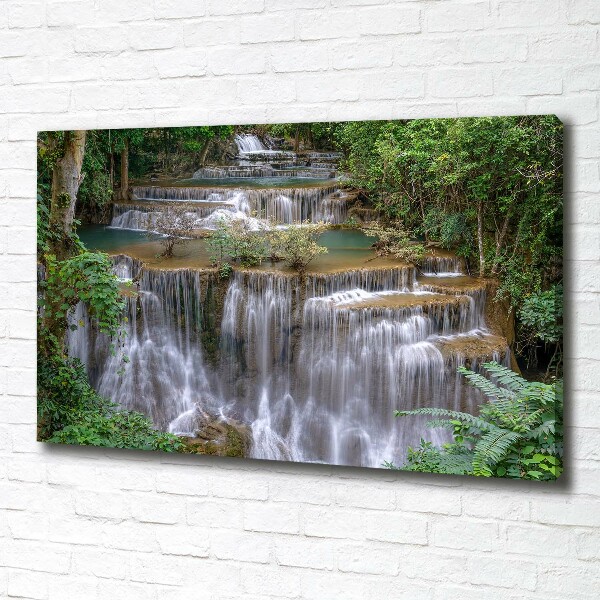 Foto canvas Waterval in het bos