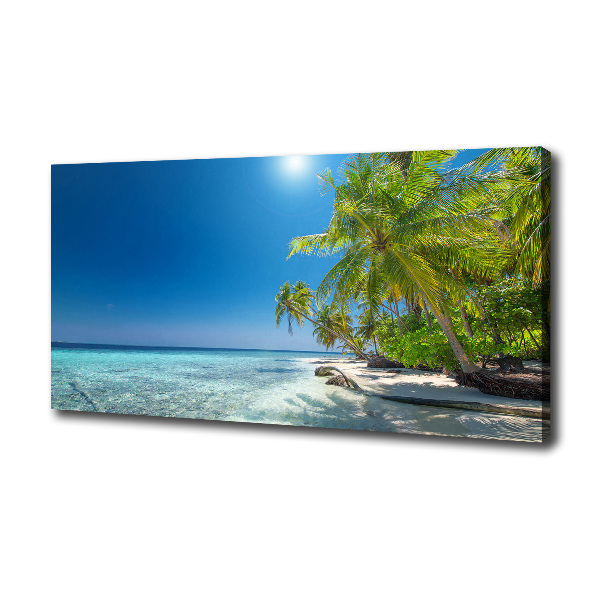 Canvas foto strand van de Malediven