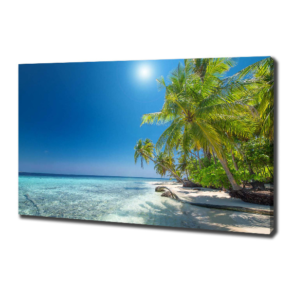 Canvas foto strand van de Malediven