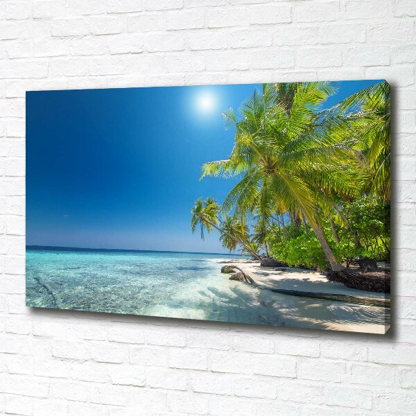 Canvas foto strand van de Malediven