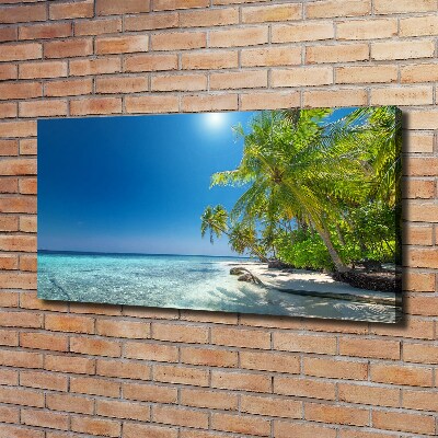 Canvas foto strand van de Malediven