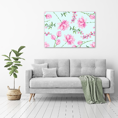 Foto canvas Bloemen en bessen