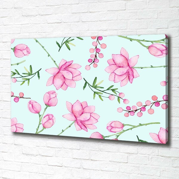 Foto canvas Bloemen en bessen