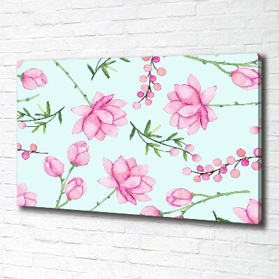 Foto canvas Bloemen en bessen