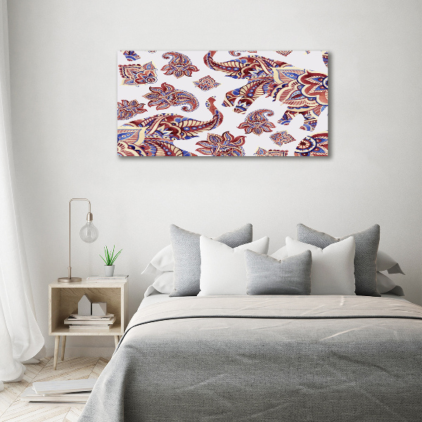 Schilderij op canvas Olifantenornamenten