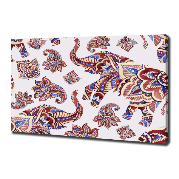 Schilderij op canvas Olifantenornamenten
