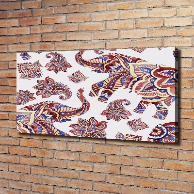 Schilderij op canvas Olifantenornamenten